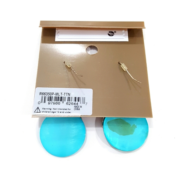 NWT Ruby Rd. Turquoise Shell Dangle Earrings - Picture 2 of 3